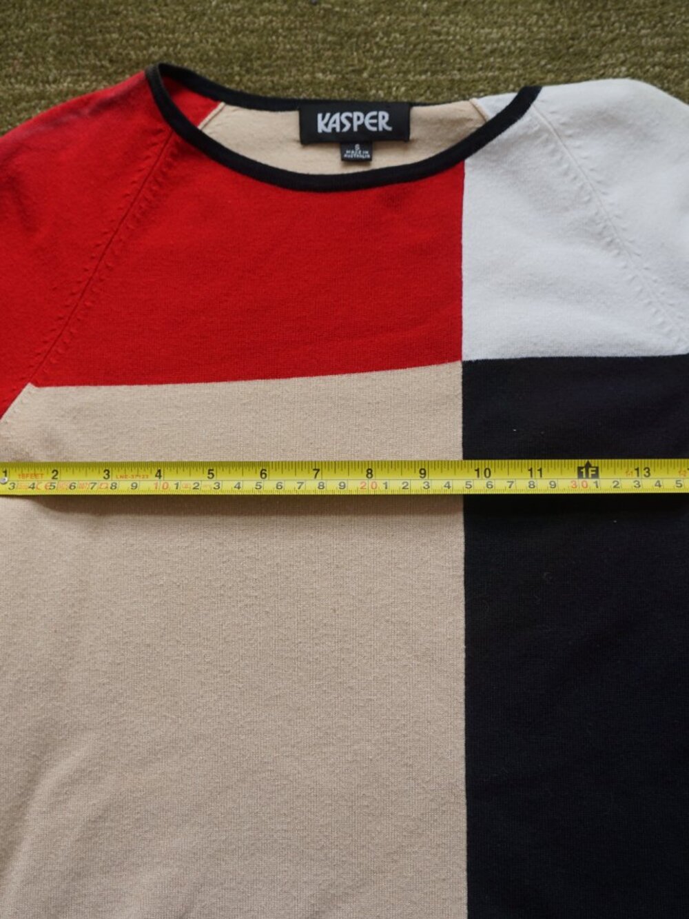 Colorblock Kasper Vintage Sweater size small - Picture 5 of 6